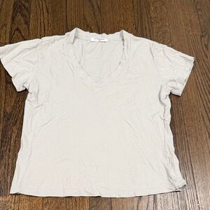 Perfectwhitetee Women's Short Sleeve V-Neck Top - grey